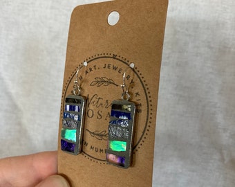 Purple & Green Mosaic Earrings