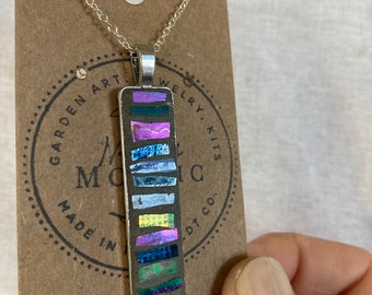Mosaic Pendant in Deep purples, Blues and Red