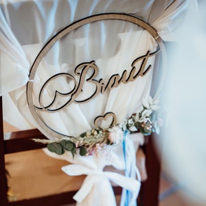 Bride Groom Loops Wedding Wedding Rings Decoration Wooden Wreaths, Chair Signs, Chair Decoration, Signs