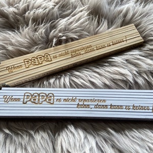 Folding rule / ruler personalized with desired text, natural or white, 2 meters