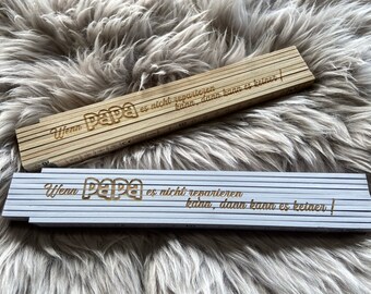 Folding rule / ruler personalized with desired text, natural or white, 2 meters