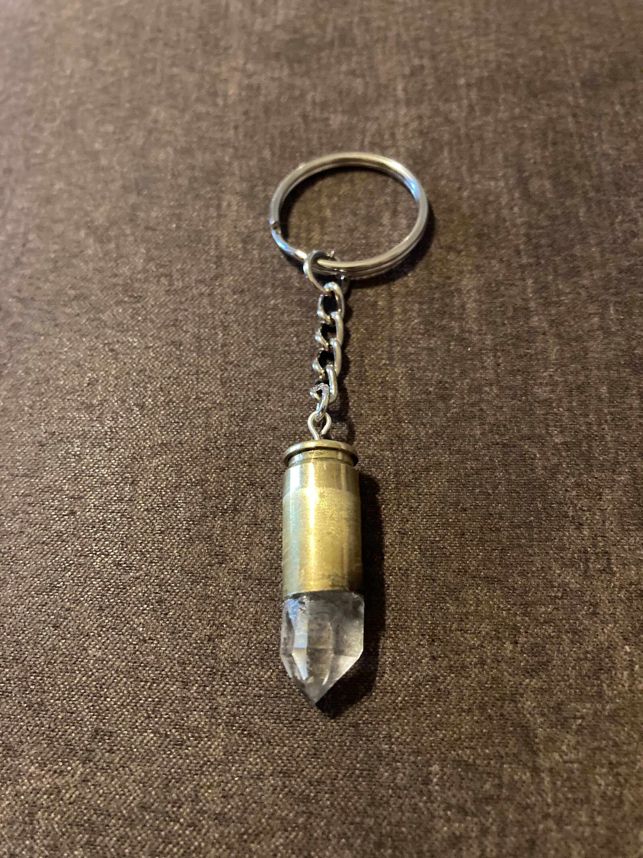 Keychain Casing Clear Quartz Crystal Shell Casing Keychain - Etsy