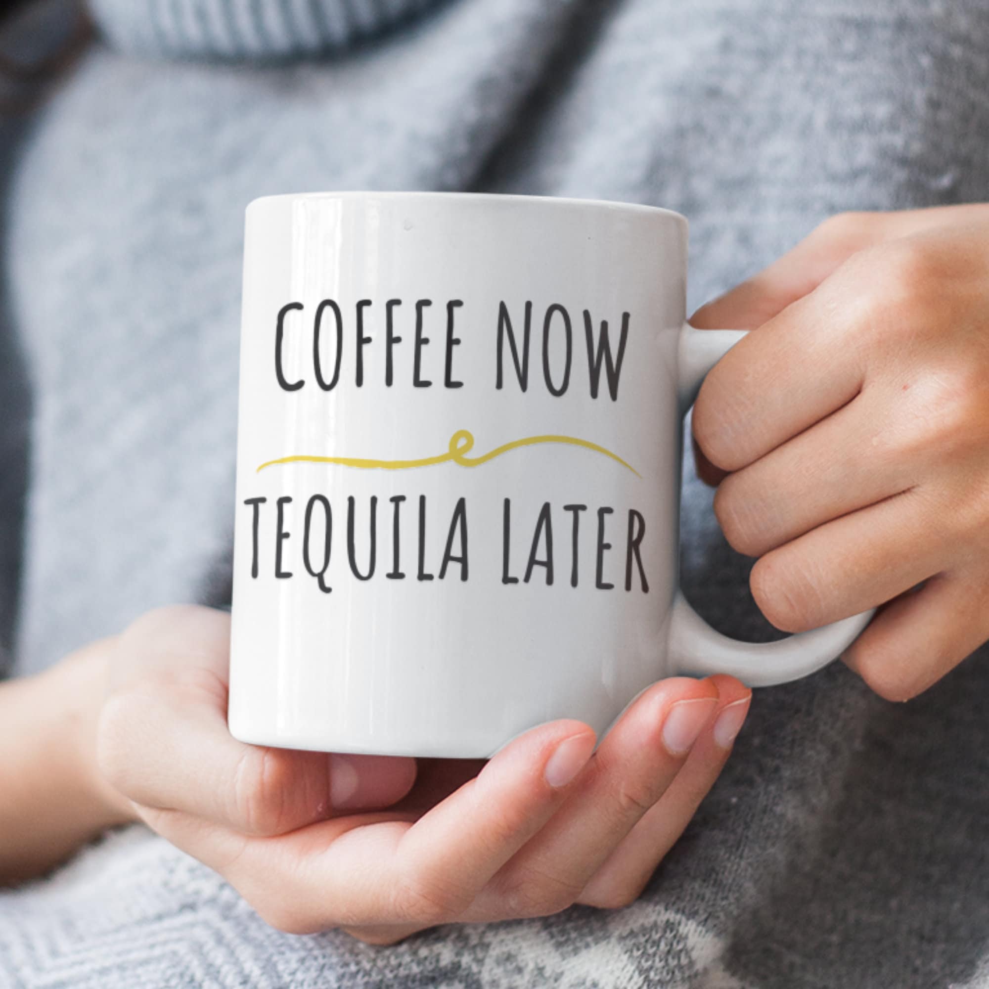 Cheeky “Coffee Now, Tequila Later” Mug