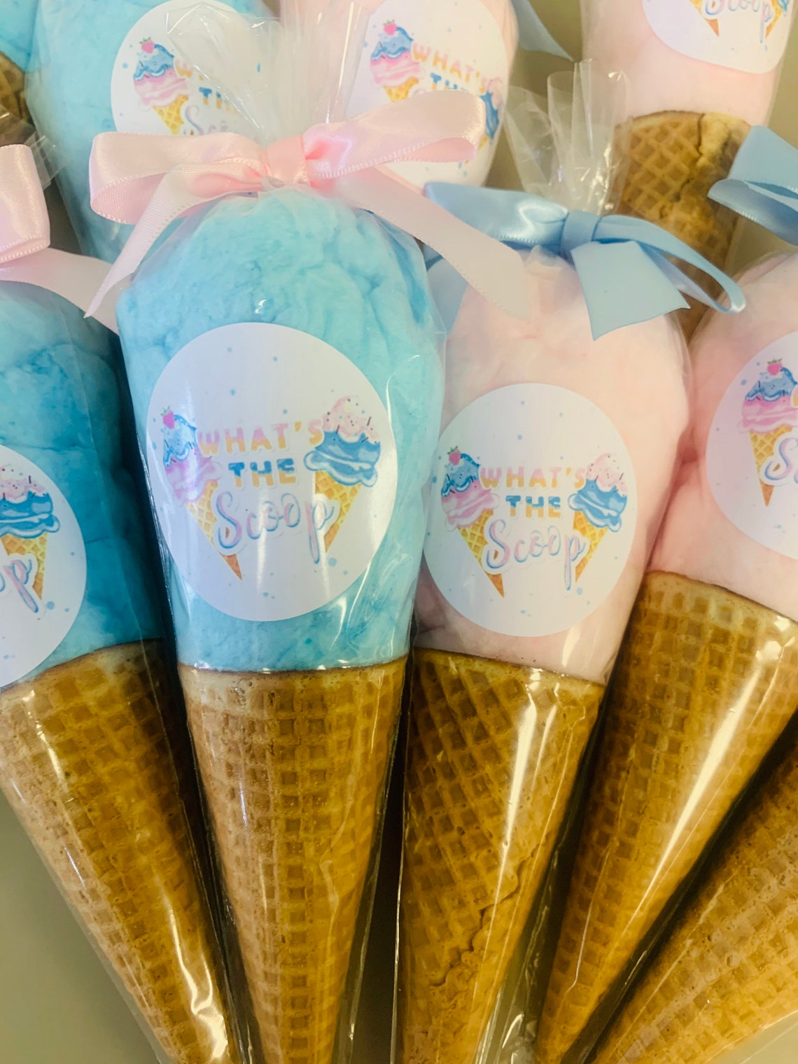 10 Gender Reveal Cotton Candy Cone Favors Etsy