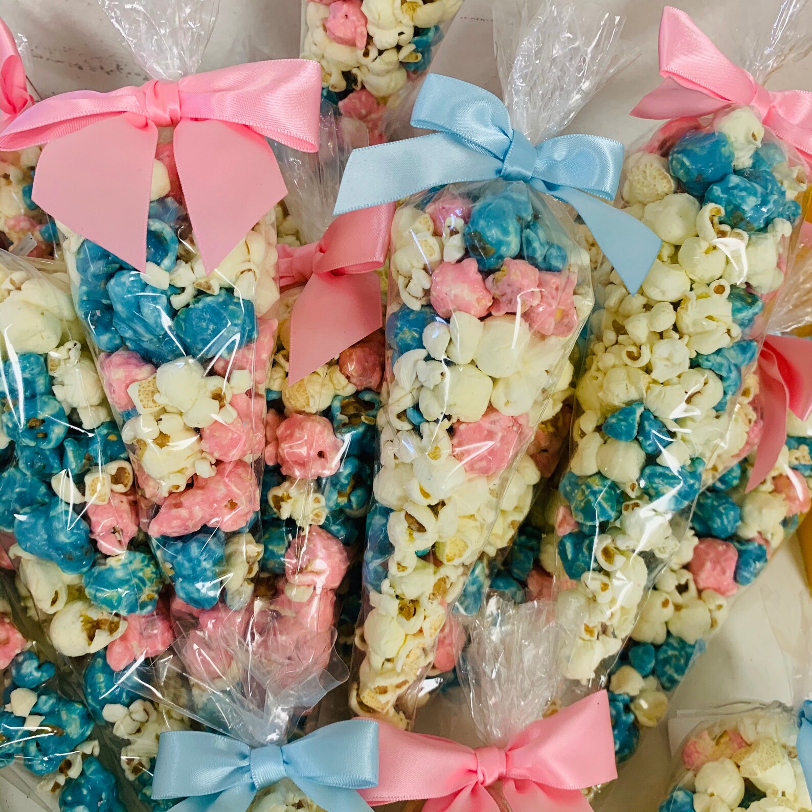 Gender Reveal 3 color Popcorn Cone Favors Etsy