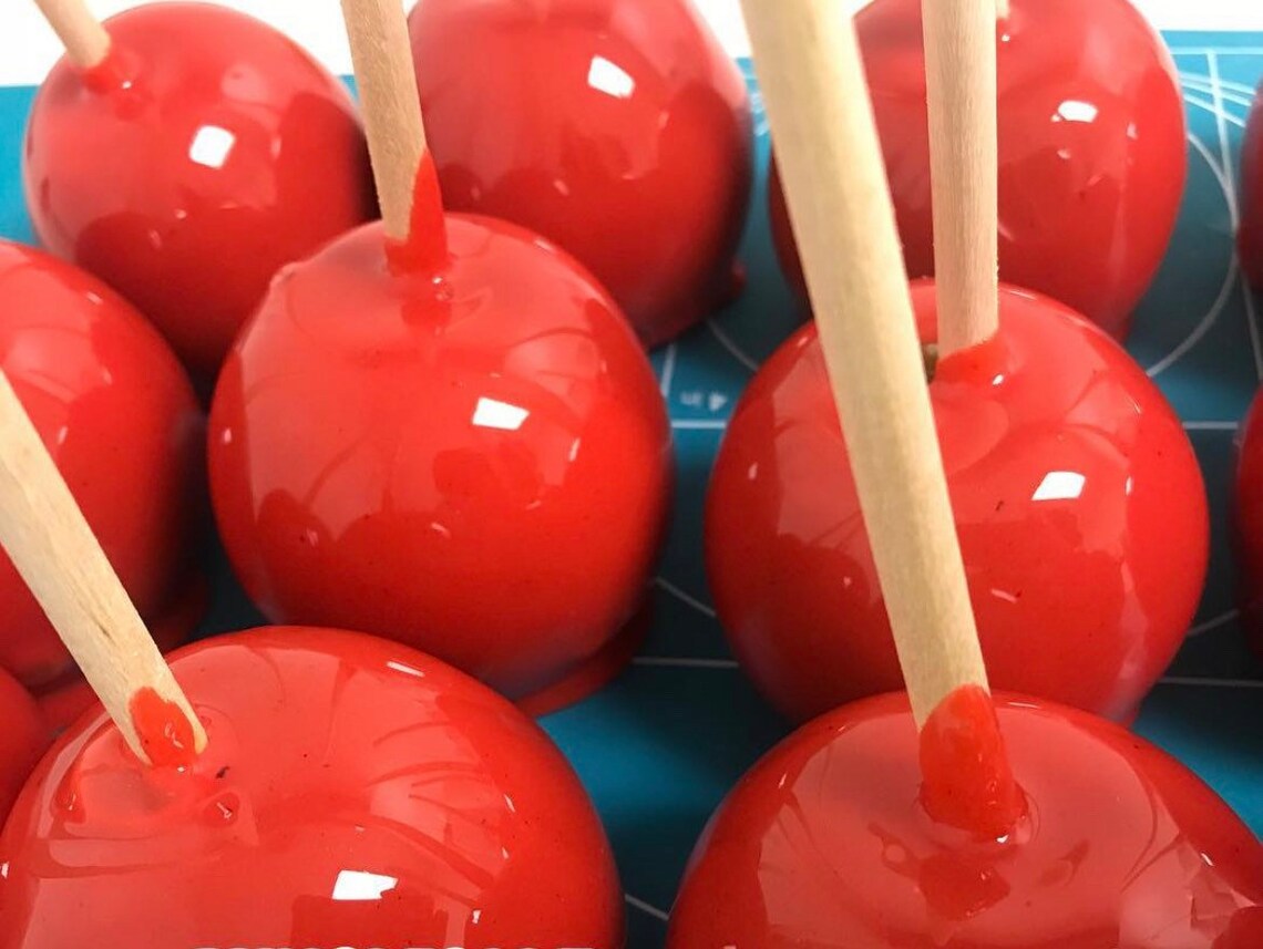 Red Hard Candy Apples 1 Dozen Etsy