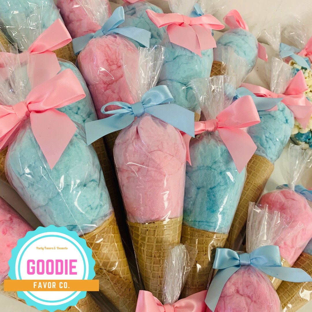 10 Gender Reveal Cotton Candy Cone Favors Etsy