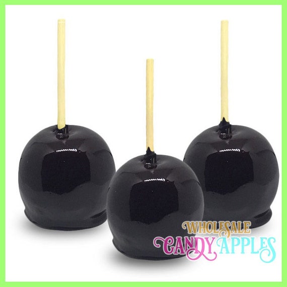 Black Hard Candy Apples 1 Dozen Etsy