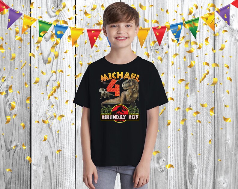 Jurassic Park Custom Birthday Boy Shirt Jurassic park Bday tshirt Jurassic Park Birthday shirt for Boy and Girl Dinosaur Birthday Shirt
