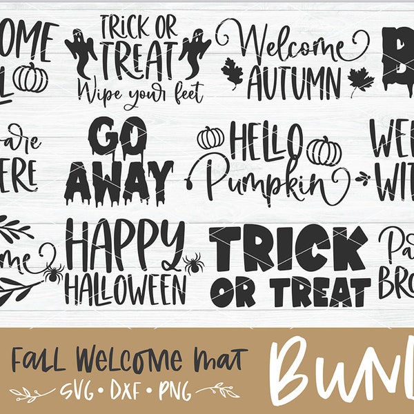 DIGITAL FILES - svg, dxf, png Fall Doormat Bundle, welcome mat bundle, home decor, cricut, vinyl, fall decor, svg dxf, autumn, mat, rug svg