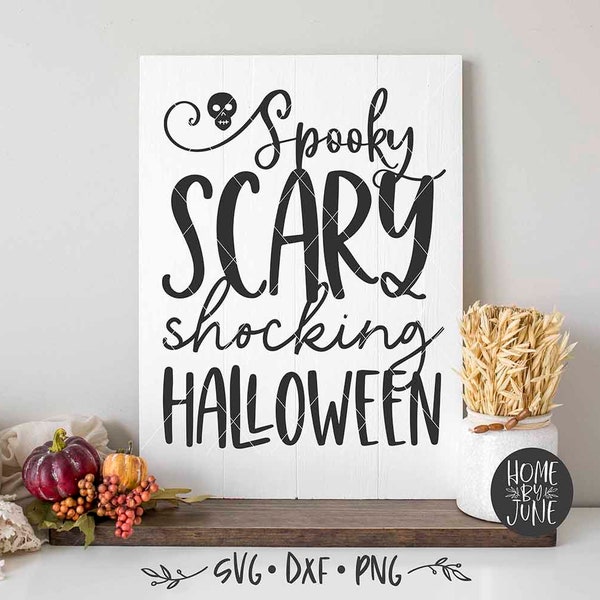 DIGITAL FILES - svg, dxf, png "Spooky Scary" Halloween subway art, farmhouse sign svg, fall decor svg, cricut, autumn decor svg, vinyl, wall