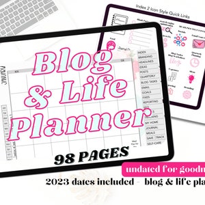 2023 Blog Planner Blogging Planner Undated Blog Post Planner, GoodNotes, iPad Business Planner Content Planner Weekly Meal Planner image 1