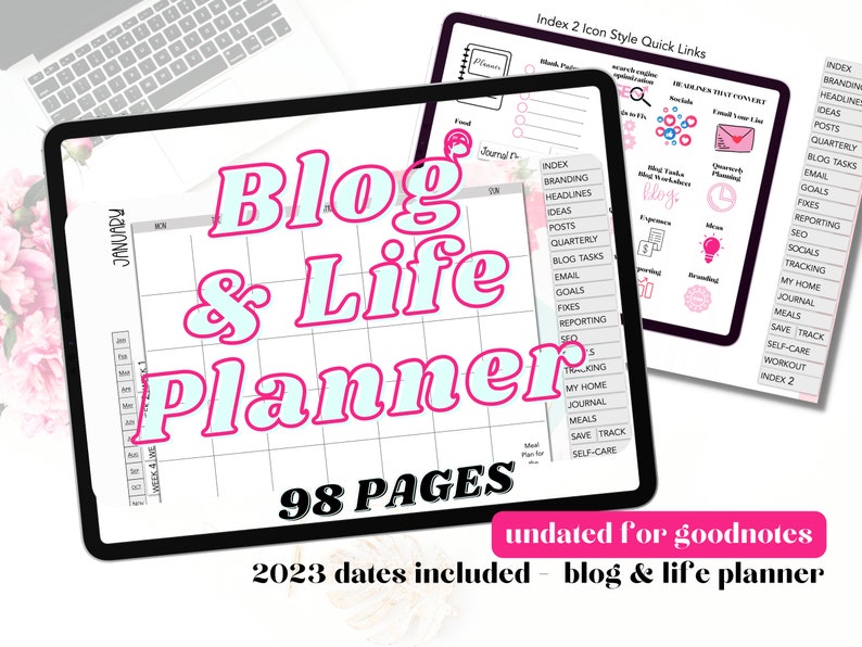 2023 Blog Planner Blogging Planner Undated Blog Post Planner, GoodNotes, iPad Business Planner Content Planner Weekly Meal Planner image 1