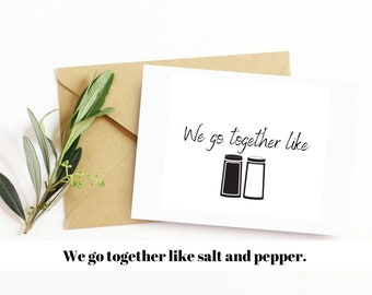 Printable Card: We go together like salt and pepper | Friendship card