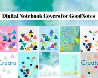 Digital Notebook Covers for Good Notes Planner - 10 Different Designs