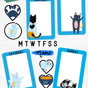 CATS Digital Stickers for GoodNotes Planner or CAT Bujo image 3