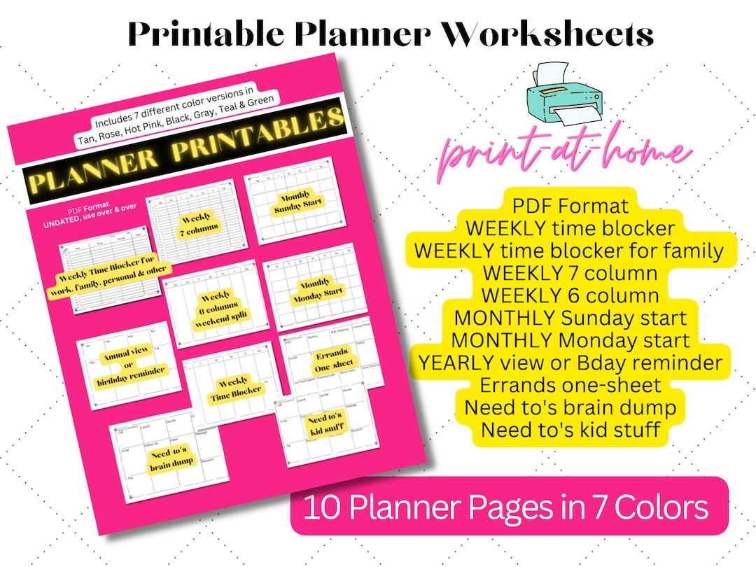 Blank Printable Calendar, 8.5 X 11 Size, Undated, Horizontal Etsy