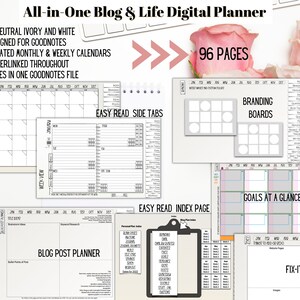 2023 Blog Planner Blogging Planner Undated Blog Post Planner, GoodNotes, iPad Business Planner Content Planner Weekly Meal Planner image 5