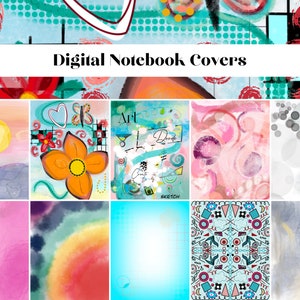 Digital Notebook Covers for Good Notes Planner 10 Different Designs image 1