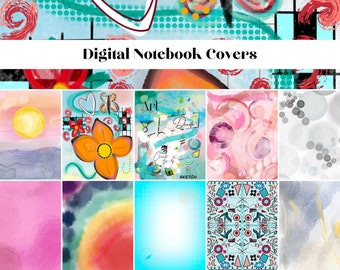 Digital Notebook Covers for Good Notes Planner - 10 Different Designs