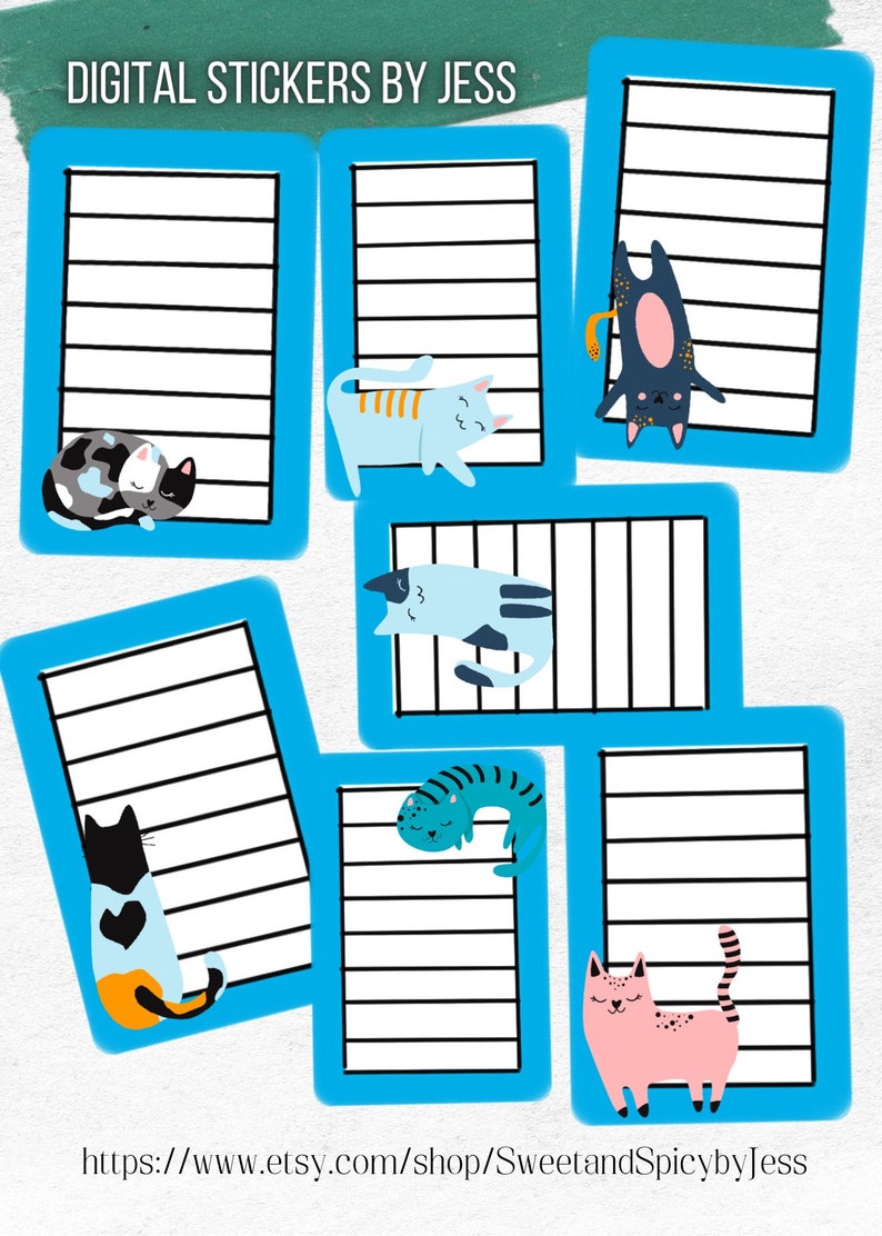 CATS Digital Stickers for GoodNotes Planner or CAT Bujo image 5