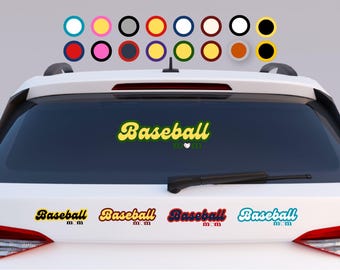 Baseball MOMMA Car Sticker, Custom Team Colors, Cricut