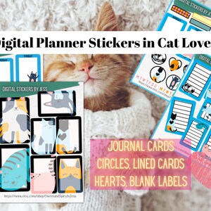 CATS Digital Stickers for GoodNotes Planner or CAT Bujo image 1