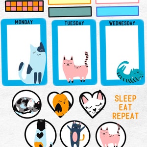 CATS Digital Stickers for GoodNotes Planner or CAT Bujo image 2