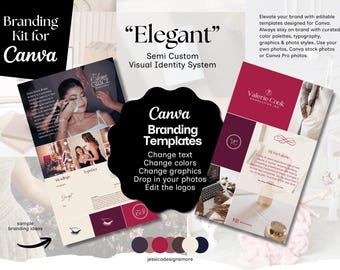 Elegant Semi Custom Brand Kit Template and Logo Kit for Canva