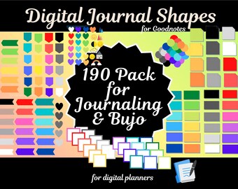 Digital Bujo Sticker Pack, Basic Shapes Widgets (GoodNotes, Notability)