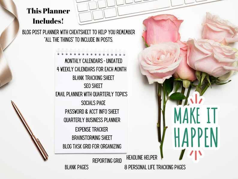 2023 Blog Planner Blogging Planner Undated Blog Post Planner, GoodNotes, iPad Business Planner Content Planner Weekly Meal Planner image 7