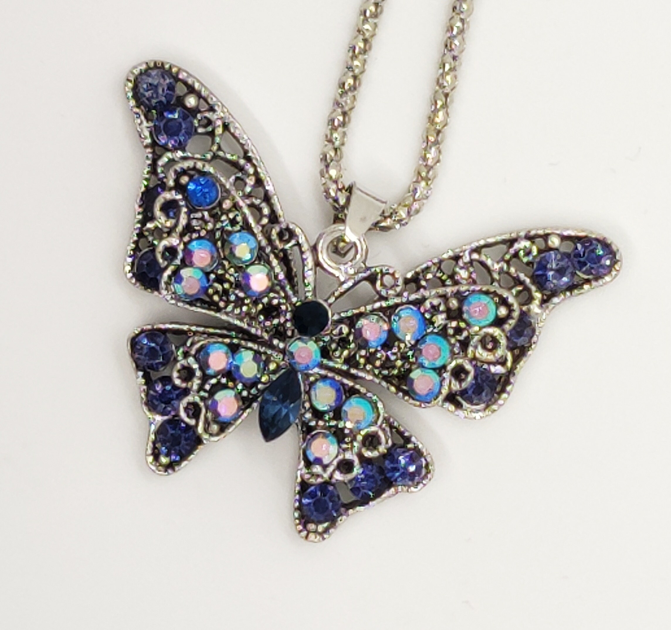 Betsey Johnson Butterfly Necklace Crystal Butterfly Design Etsy