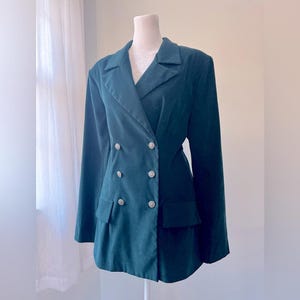 Vintage Y2K I.S.B. Inc. Teal Double Breasted Blazer