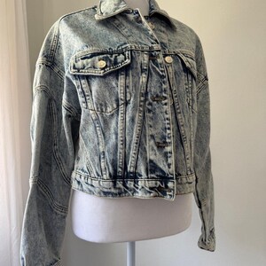 Anthropologie Aves Les Filles cropped denim truckerjack afbeelding 9
