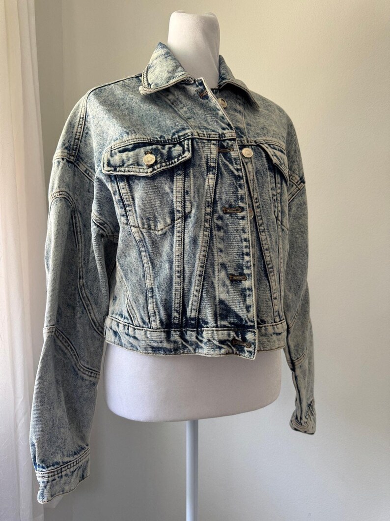 Anthropologie Aves Les Filles cropped denim truckerjack afbeelding 9