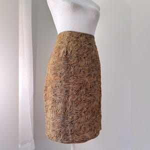 Vintage Y2K Intriguing Threads Tiger Print Knee Length Pencil Skirt