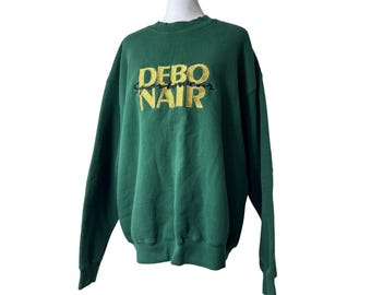 Vintage 90er Jahre Lee Superblend Debonair Sportswear Grün & Gold Pullover Unisex Sweatshirt