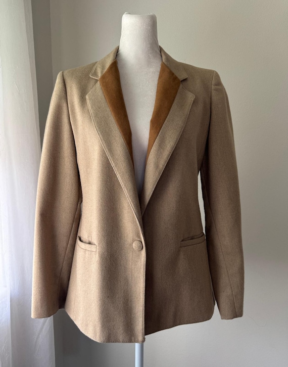 Vintage ‘80s Plum Tree Tan Wool Single Breasted Blazer