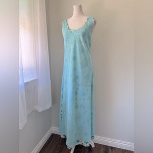 NWT Vintage ‘90s Express Light Blue Layered Floral Sleeveless Maxi Dress