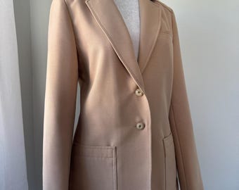 Blazer bronceado claro estilo universitario vintage de los años 80
