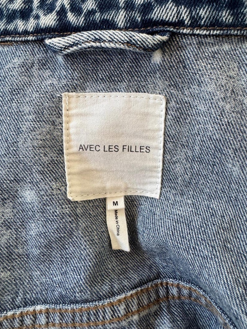 Anthropologie Aves Les Filles cropped denim truckerjack afbeelding 11