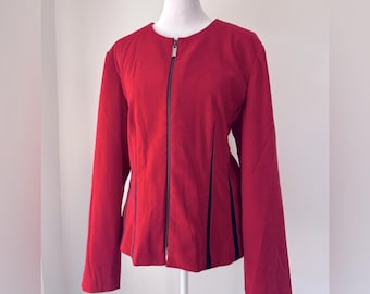 Vintage Y2K Positive Attitude Red Full Zip Jacket