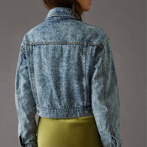 Anthropologie Aves Les Filles cropped denim truckerjack afbeelding 4