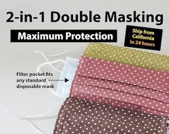 Double Masking - Max. Protection 2-in-1 Mask – face mask with filter pocket fits standard disposable masks