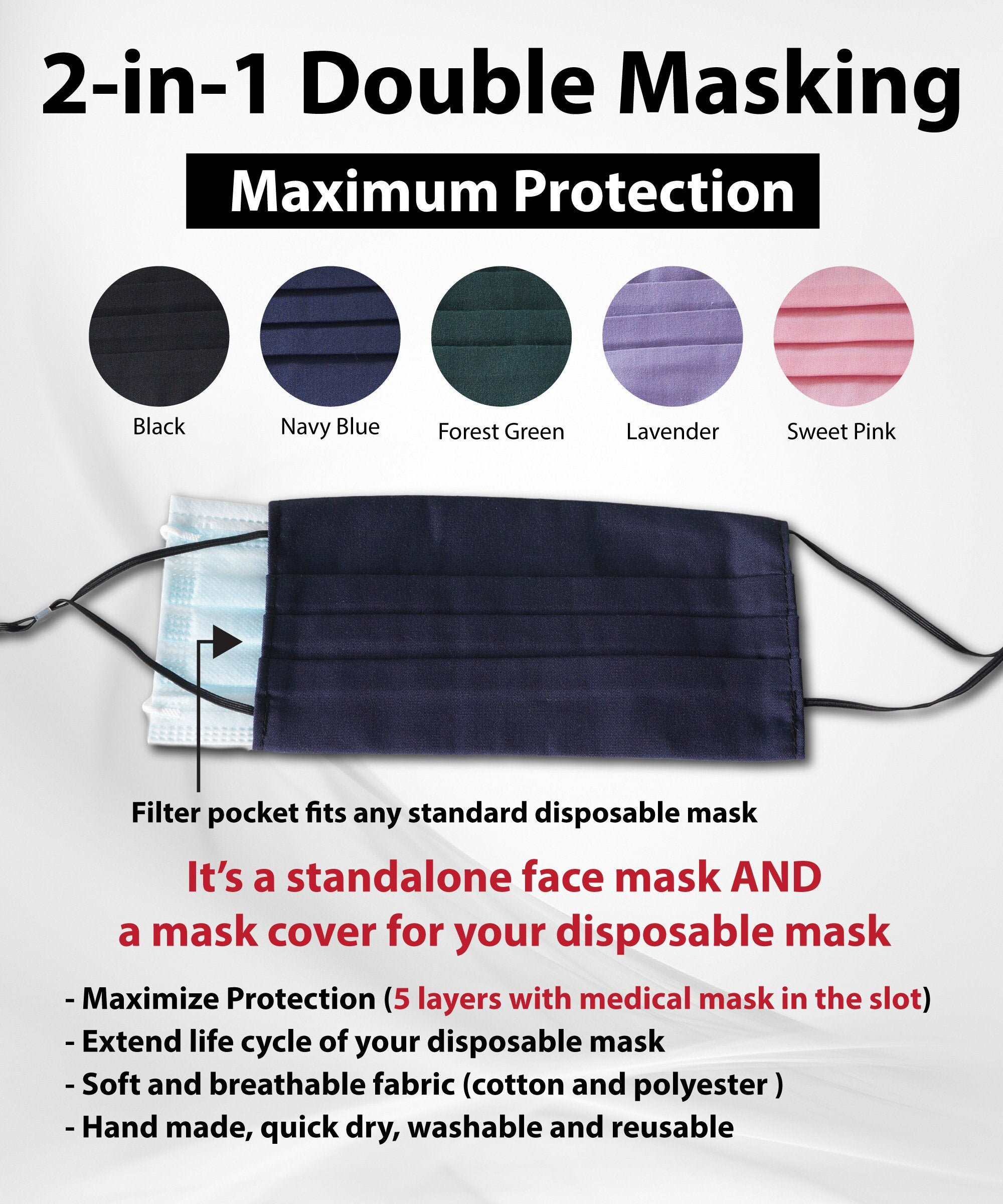 Double Masking - Max. Protection 2-in-1 Mask – face mask with filter …