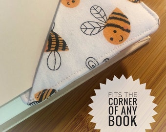 Fabric corner bookmark great gift for avid readers add style while saving your place with several patterns available! Handmade in USA