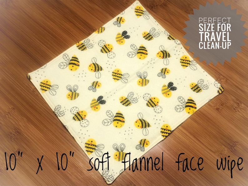 Happy Bees 3pc burp cloth set Extra large 100/% cotton flannelterry cloth burp rags /& super soft flannel face wipe Perfect Baby Shower Gift!