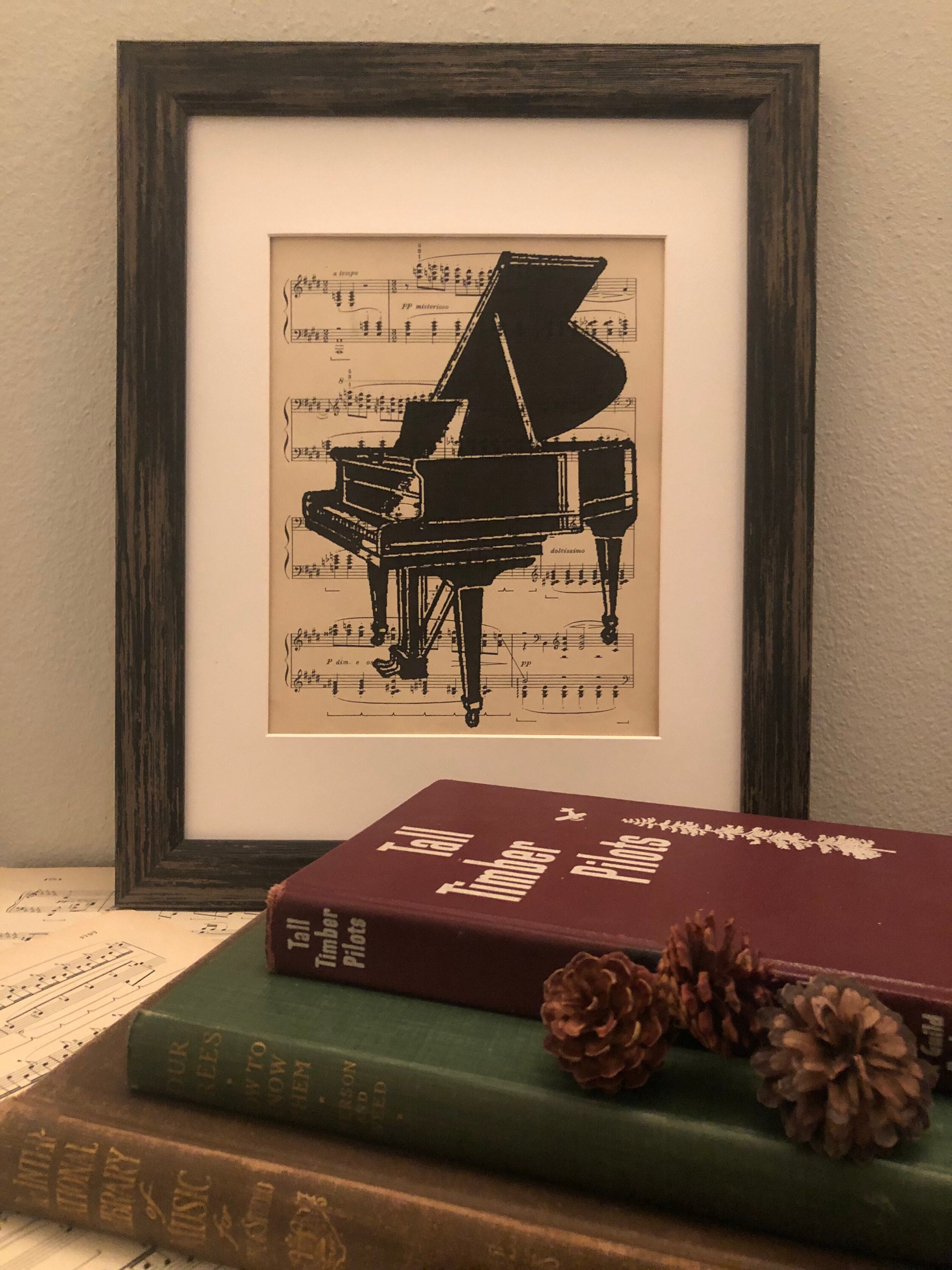 Antique sheet music with PIANO - genuine vintage 1925 Sheet Music Book Page Print - music lover wall art gift - 8.5x11” PRINT ONLY