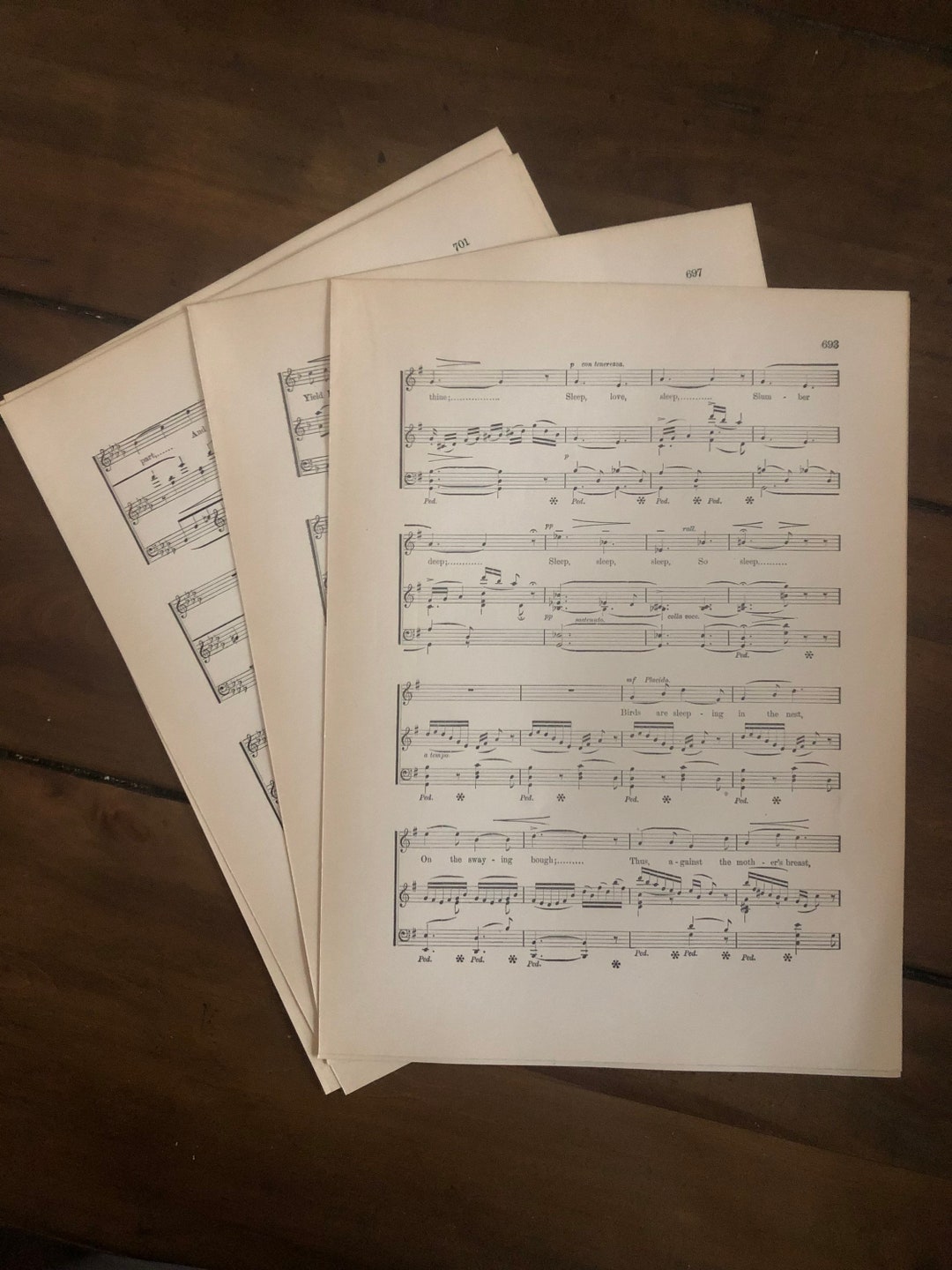 Antique 1898 Sheet Music Page Bundles | Glossy Sheet Music Paper: Arts ...
