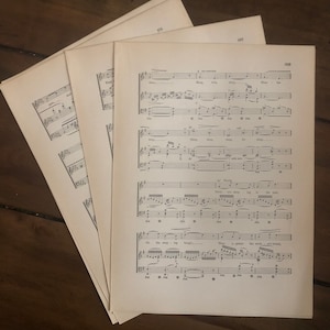 Antique 1898 sheet music page bundles | glossy sheet music paper: arts & crafts, scrapbooking, junk journal, decoupage, wedding decoration